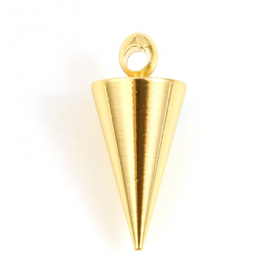 Picture of Copper Charms Cone 18K Real Gold Plated 23mm x 10mm, 1 Piece