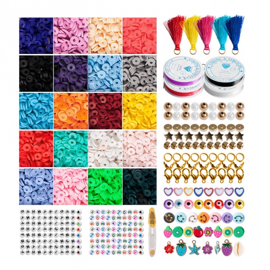 Picture of Polymer Clay DIY Bracelet Necklace Jewelry Accessories Kit Set Multicolor 22.2cm x 13cm, 1 Set