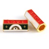Picture of Zinc Based Alloy Religious Large Hole Charm Beads Gold Plated Red & Green Hexagonal Prism Evil Eye Message " LOVE " Enamel 20mm x 10mm, Hole: Approx 5.5mm, 1 Piece