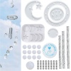 Picture of Silicone Resin Mold For Jewelry Making Wind Chime Material Package Set Half Moon Star White 11.5cm - 1.6cm, 1 Set