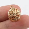 Immagine di Rame Charms Tondo 18K Oro riempito Fiore 16mm x 13mm, 2 Pz