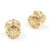 Immagine di Rame Charms Tondo 18K Oro riempito Fiore 16mm x 13mm, 2 Pz