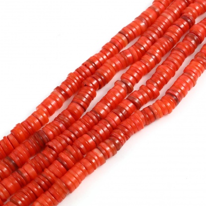 Image de Perles en Coquille Rond Rouge à Strass Coloré 8mm Dia, Taille de Trou: 1mm, 39cm - 38.5cm long, 1 Enfilade （Env. 170 Pcs/Enfilade)