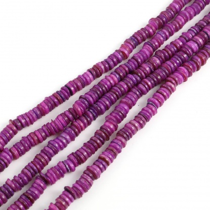 Image de Perles en Coquille Rond Violet à Strass Coloré 6mm Dia, Taille de Trou: 1mm, 39cm - 38.5cm long, 1 Enfilade （Env. 195 Pcs/Enfilade)