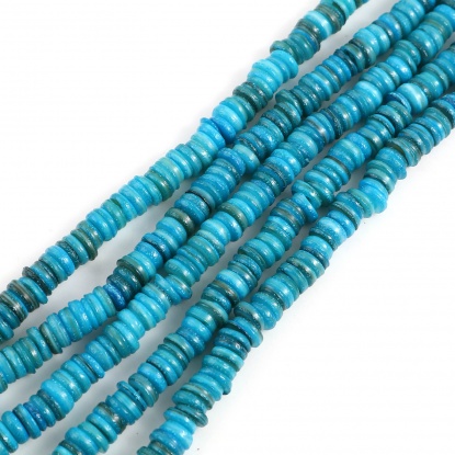 Image de Perles en Coquille Rond Bleu à Strass Coloré 6mm Dia, Taille de Trou: 1mm, 39cm - 38.5cm long, 1 Enfilade （Env. 195 Pcs/Enfilade)
