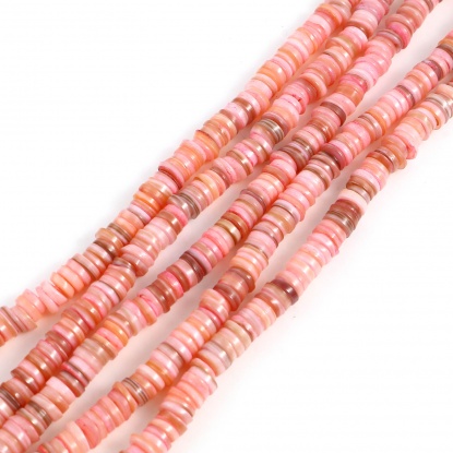 Image de Perles en Coquille Rond Rose à Strass Coloré 6mm Dia, Taille de Trou: 1mm, 39cm - 38.5cm long, 1 Enfilade （Env. 195 Pcs/Enfilade)