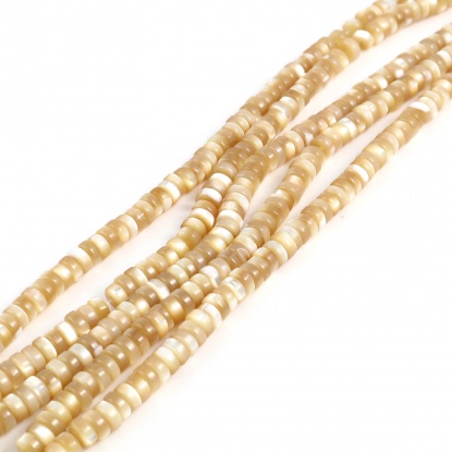 Image de Perles en Coquille Rond Brun à Strass Coloré 5mm Dia, Taille de Trou: 1mm, 40.5cm - 40cm long, 1 Enfilade （Env. 175 Pcs/Enfilade)
