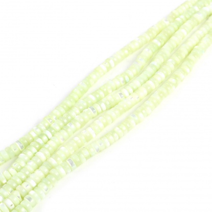Image de Perles en Coquille Rond Vert à Strass Coloré 5mm Dia, Taille de Trou: 1mm, 40.5cm - 40cm long, 1 Enfilade （Env. 175 Pcs/Enfilade)