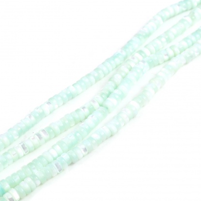 Image de Perles en Coquille Rond Vert Menthe à Strass Coloré 5mm Dia, Taille de Trou: 1mm, 40.5cm - 40cm long, 1 Enfilade （Env. 175 Pcs/Enfilade)