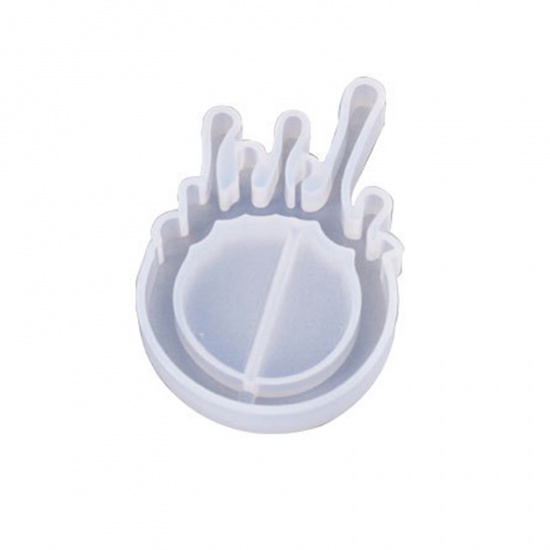 Picture of Silicone Resin Mold For Jewelry Making Pendant Ornaments White 5.7cm x 3.8cm, 1 Piece