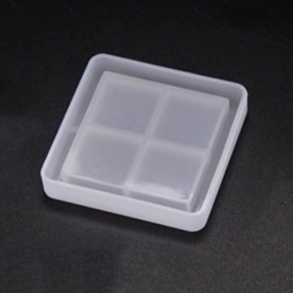 シリコン型シリコーンモールド ペンダントオーナメント 正方形 白 5.2cm x 5.2cm、 1 個 の画像