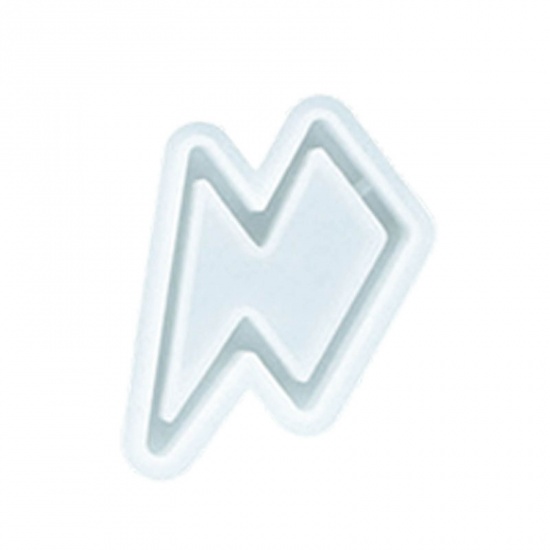 Picture of Silicone Resin Mold For Jewelry Making Decoration Lightning White 7cm x 5.5cm, 1 Piece