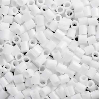 Bild von EVA Bügelperlen DIY Zylinder Weiß 5mm x 5mm , 1000 Stücke