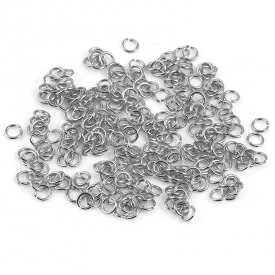 Picture of 0.5mm Sterling Silver Open Jump Rings Findings Circle Ring Silver Color 3mm Dia., 1 Gram (Approx 60 PCs)