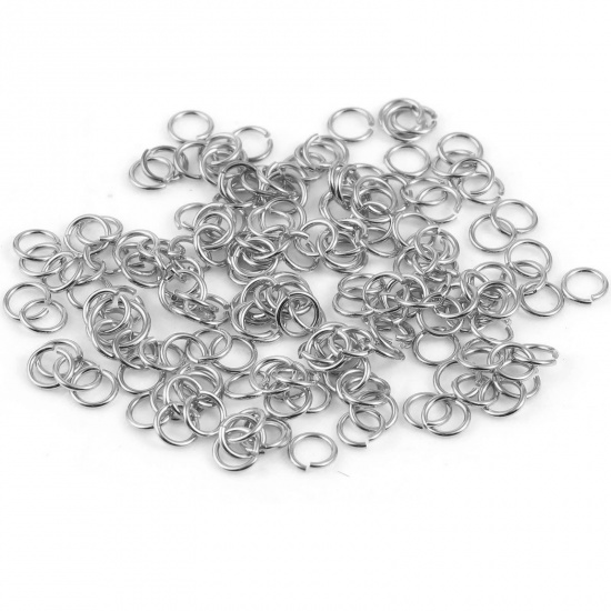 Picture of 0.5mm Sterling Silver Open Jump Rings Findings Circle Ring Silver Color 3.5mm Dia., 1 Gram (Approx 50 PCs)
