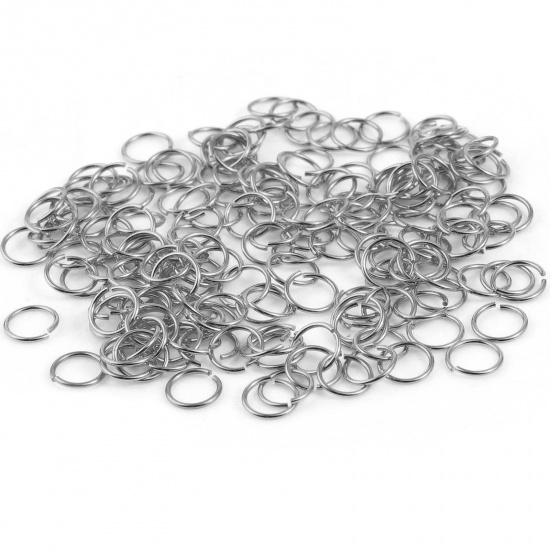 Picture of 0.5mm Sterling Silver Open Jump Rings Findings Circle Ring Silver Color 5mm Dia., 1 Gram (Approx 32 PCs)