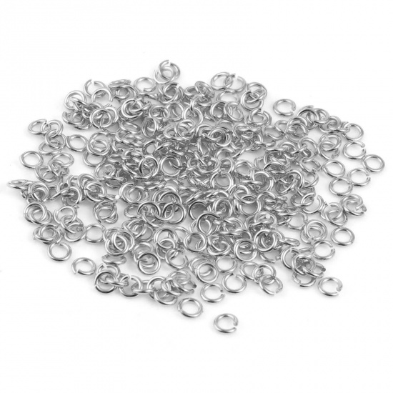 Picture of 0.6mm Sterling Silver Open Jump Rings Findings Circle Ring Silver Color 3mm Dia., 1 Gram (Approx 50 PCs)