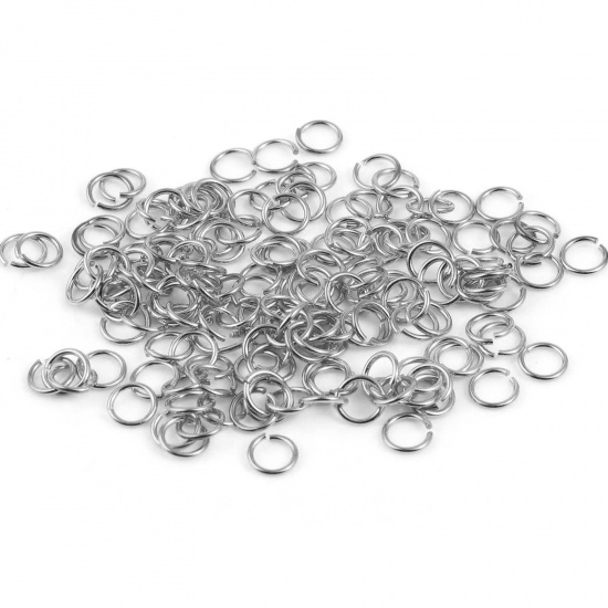 Picture of 0.6mm Sterling Silver Open Jump Rings Findings Circle Ring Silver Color 4.5mm Dia., 1 Gram (Approx 30 PCs)