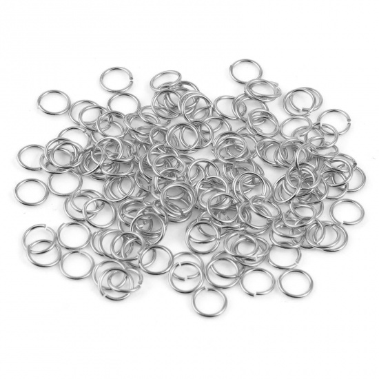 Picture of 0.6mm Sterling Silver Open Jump Rings Findings Circle Ring Silver Color 5mm Dia., 1 Gram (Approx 28 PCs)