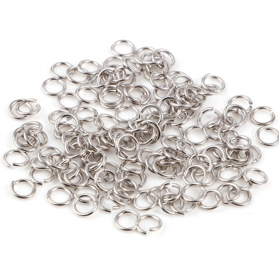 Picture of 0.7mm Sterling Silver Open Jump Rings Findings Circle Ring Silver Color 4.5mm Dia., 1 Gram (Approx 21 PCs)