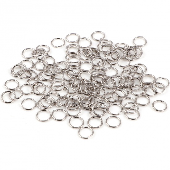 Picture of 0.7mm Sterling Silver Open Jump Rings Findings Circle Ring Silver Color 6mm Dia., 1 Gram (Approx 17 PCs)