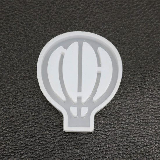 Picture of Silicone Resin Mold For Jewelry Making Pendant Fire Balloon White 5.1cm x 4.3cm, 1 Piece