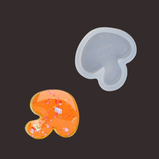 Picture of Silicone Resin Mold For Jewelry Making Pendant Mushroom White 3.2cm x 3cm, 1 Piece