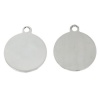 Picture of Stainless Steel Pendants Round Silver Tone Blank Stamping Tags One Side 23mm x 20mm, 50 PCs
