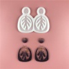 Picture of Silicone Resin Mold For Jewelry Making Earring Pendant Leaf White 9.1cm x 7.4cm, 1 Piece