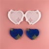 Picture of Silicone Resin Mold For Jewelry Making Earring Pendant Heart White 8.6cm x 3.7cm, 1 Piece
