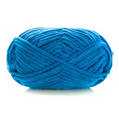 Image de Fil à Tricoter Super Doux en Polyester Bleu 3.5mm, 1 Rouleau （Env. 60 M/Rouleau)