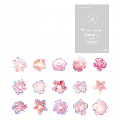 紙 DIY デコスクラップブックシール ピンク 花 4.5cm x 4.5cm、 1 パック の画像