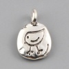 Picture of Zinc Based Alloy Charms Oval Antique Silver Color Chicken 18mm x 12mm, 10 PCs