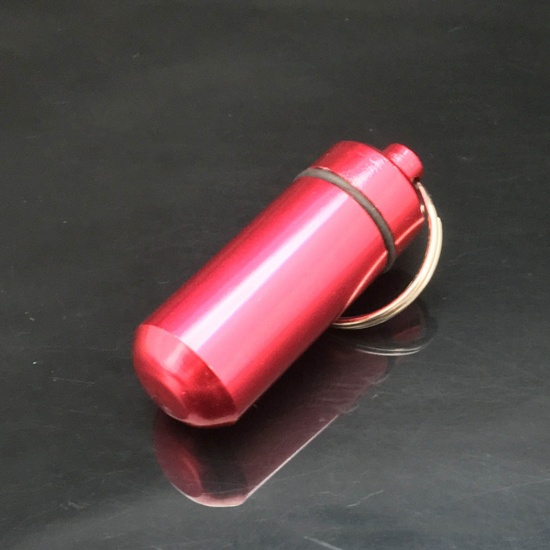 Picture of Aluminum Alloy Keychain & Keyring Red Pill 6.7cm, 1 Piece