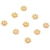 Picture of Copper Spacer Beads 18K Real Gold Plated Snowflake About 4mm x 4mm, Hole: Approx 1mm, 10 PCs