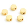 Picture of Copper Beads 18K Real Gold Plated Hexagon About 7mm x 6mm, Hole: Approx 1.7mm, 10 PCs