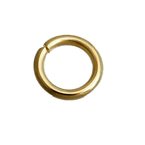 Picture of Stainless Steel Opened Jump Rings Findings Round Gold Plated 5mm( 2/8") Dia, 50 PCs