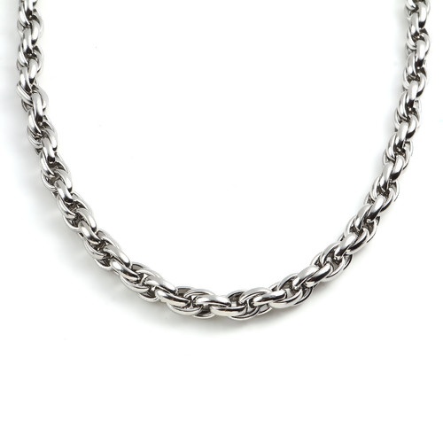 Bild von 201 Edelstahl Zopfkette Kette Halskette Silberfarbe 55.5cm - 54.5cm lang, 1 Strang
