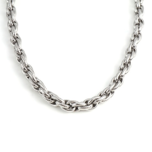 Bild von 201 Edelstahl Zopfkette Kette Halskette Punkt Silberfarbe 55.5cm - 54.5cm lang, 1 Strang