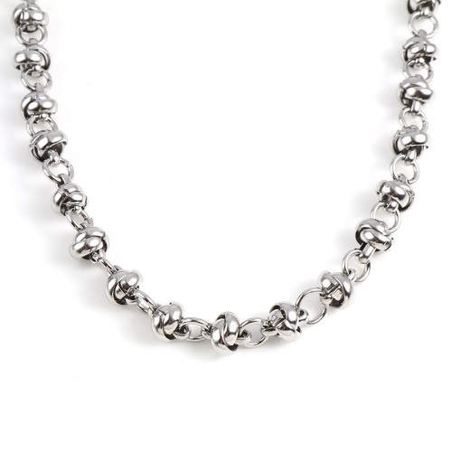 Bild von 201 Edelstahl Schmuckkette Kette Halskette Rund Silberfarbe 55.5cm - 54.5cm lang, 1 Strang