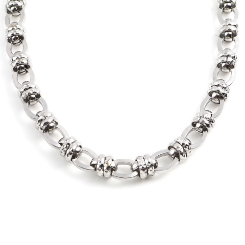 Bild von 201 Edelstahl Schmuckkette Kette Halskette Silberfarbe 55.5cm - 54.5cm lang, 1 Strang