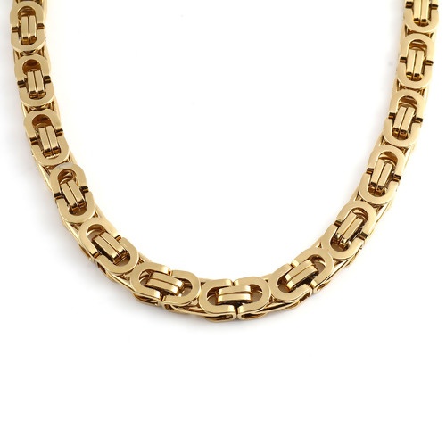Bild von 201 Edelstahl Schmuckkette Kette Halskette Vergoldet 55.5cm - 54.5cm lang, 1 Strang