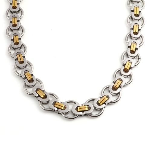 Bild von 201 Edelstahl Schmuckkette Kette Halskette Vergoldet & Silberfarbe 55.5cm - 54.5cm lang, 1 Strang
