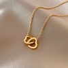 Picture of Stainless Steel Necklace Gold Plated Heart 41.4cm long, 1 Piece