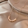 Picture of Stainless Steel Necklace Rose Gold Square 40cm(15 6/8") long, 1 Piece