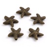 Picture of Zinc Based Alloy Ocean Jewelry Spacer Beads Star Fish Antique Bronze About 14mm x 13.5mm, Hole: Approx 1.3mm, 20 PCs