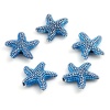 Picture of Zinc Based Alloy Ocean Jewelry Spacer Beads Star Fish Blue About 14mm x 13.5mm, Hole: Approx 1.3mm, 20 PCs