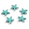 Picture of Zinc Based Alloy Ocean Jewelry Spacer Beads Star Fish Green About 14mm x 13.5mm, Hole: Approx 1.3mm, 20 PCs