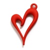 Picture of Zinc Based Alloy Valentine's Day Charms Heart Red Painted 24mm x 15mm, 10 PCs