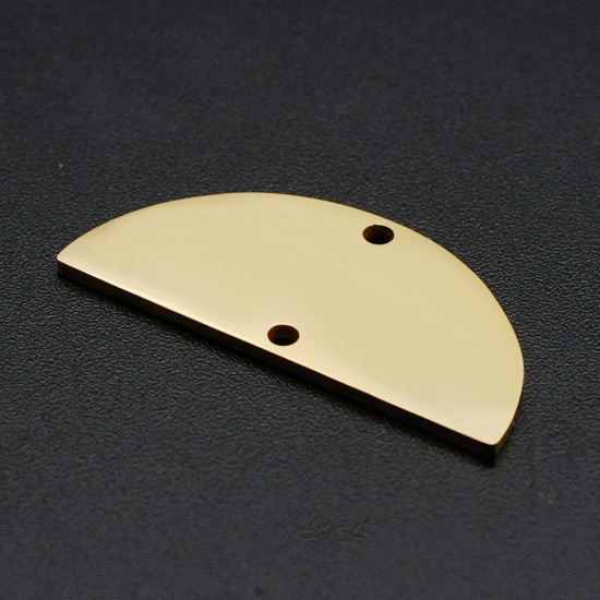 Immagine di Acciaio Inossidabile Charms Arcuato Oro Placcato 28mm x 13mm, 1 Pz